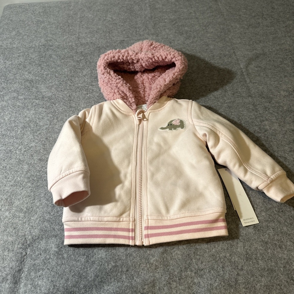 Robeez Pink Sherpa Reversable Jacket Babies Girl Size 12 Months New‎ with Tags